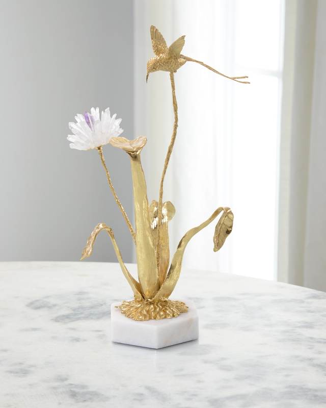 Flower & Hummingbird Sculpture